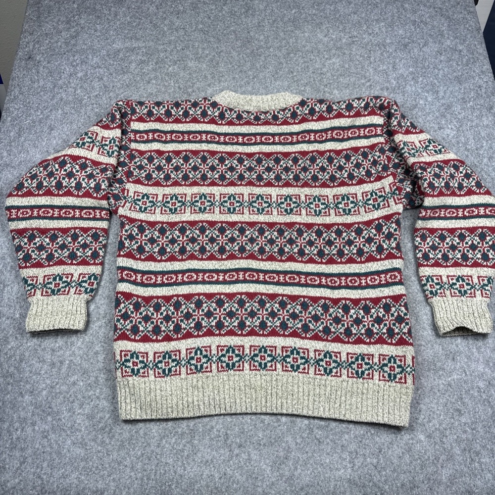 Vintage 90s Eddie Bauer Sweater Men XL Multicolored Patterned Pullover Hong Kong - Picture 2 of 7